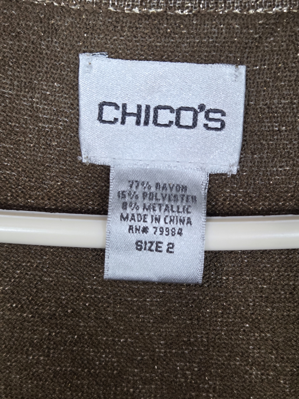 Chico's Metallic Brown Sleeveless Knit Top - Picture 6 of 6